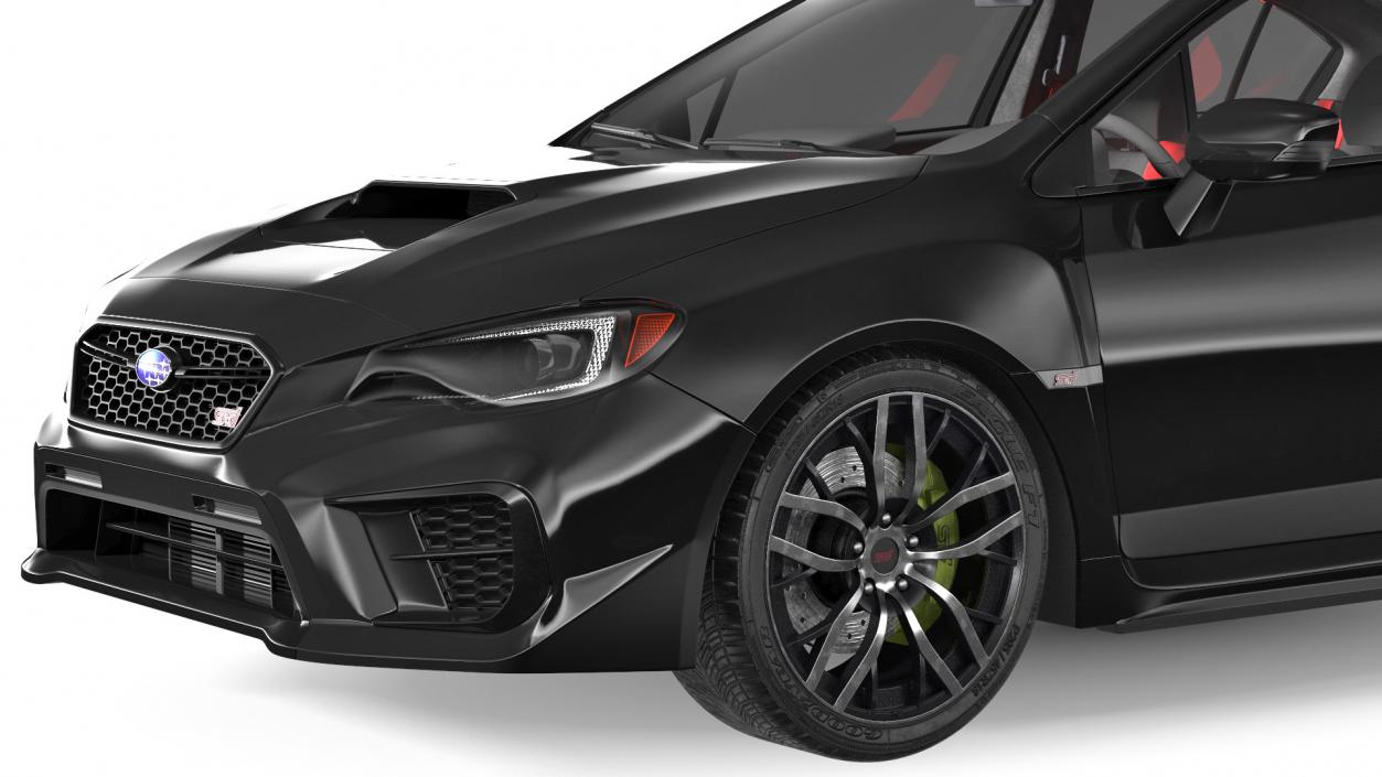 3D Black Subaru Sedan WRX STI 2021