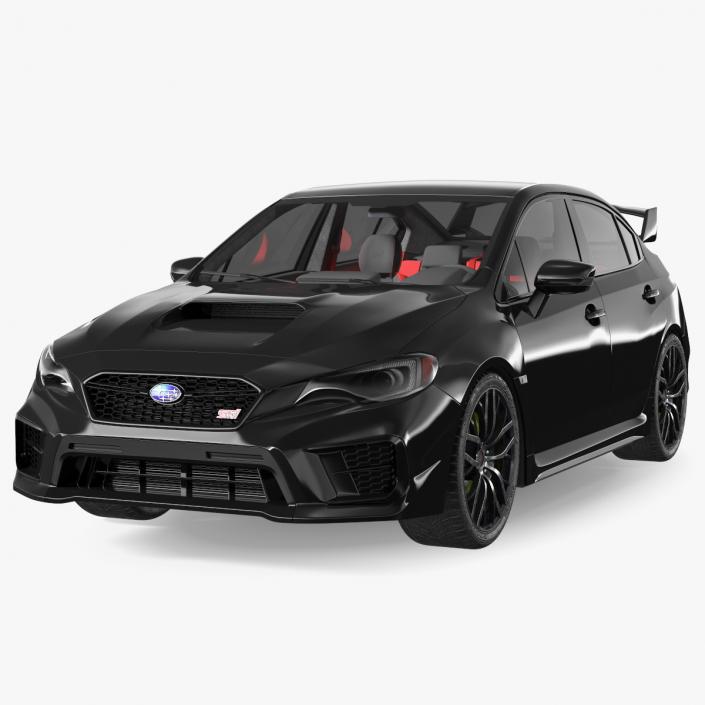 3D Black Subaru Sedan WRX STI 2021