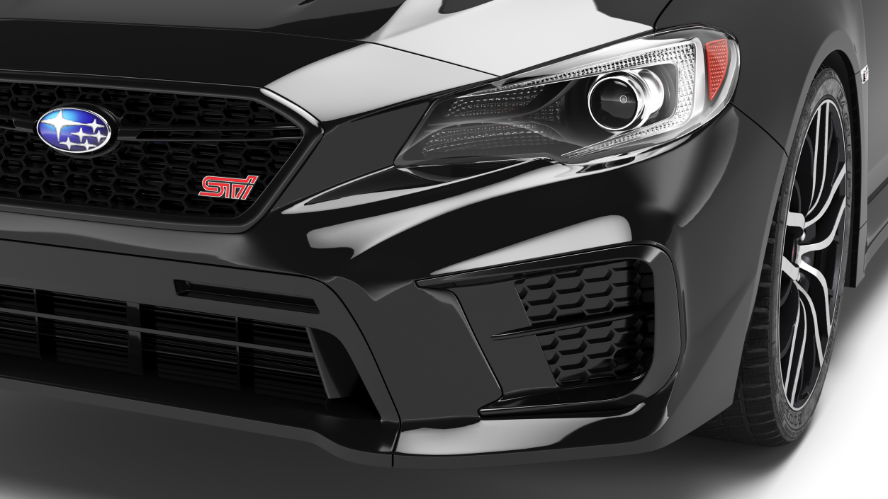 3D Black Subaru Sedan WRX STI 2021