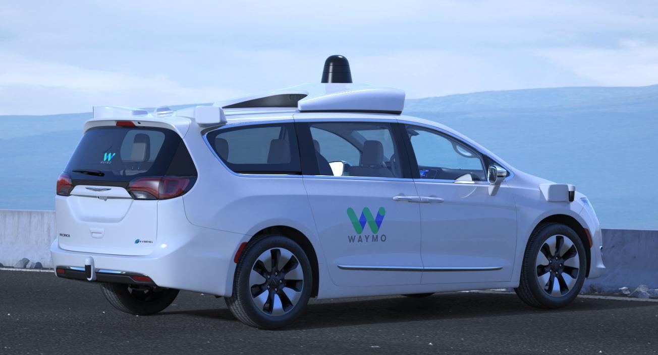 3D Self Driving Minivan Waymo NAIAS 3 Rigged