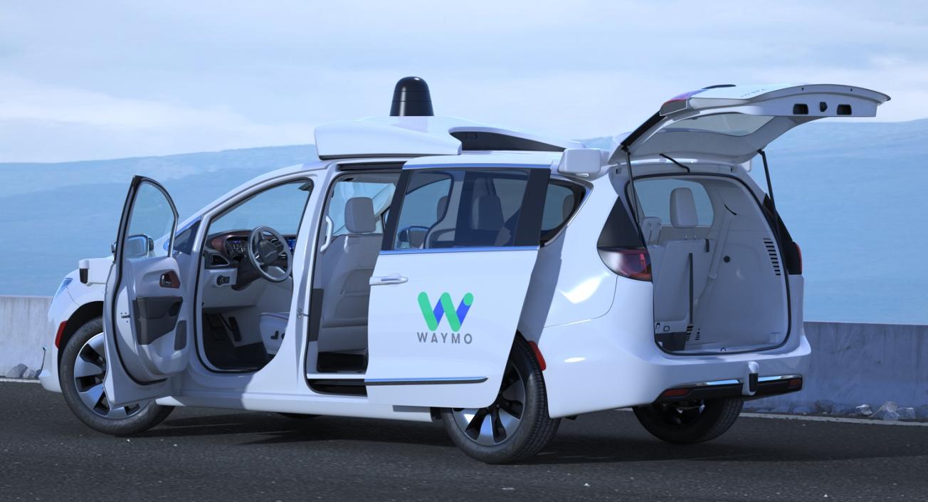 3D Self Driving Minivan Waymo NAIAS 3 Rigged