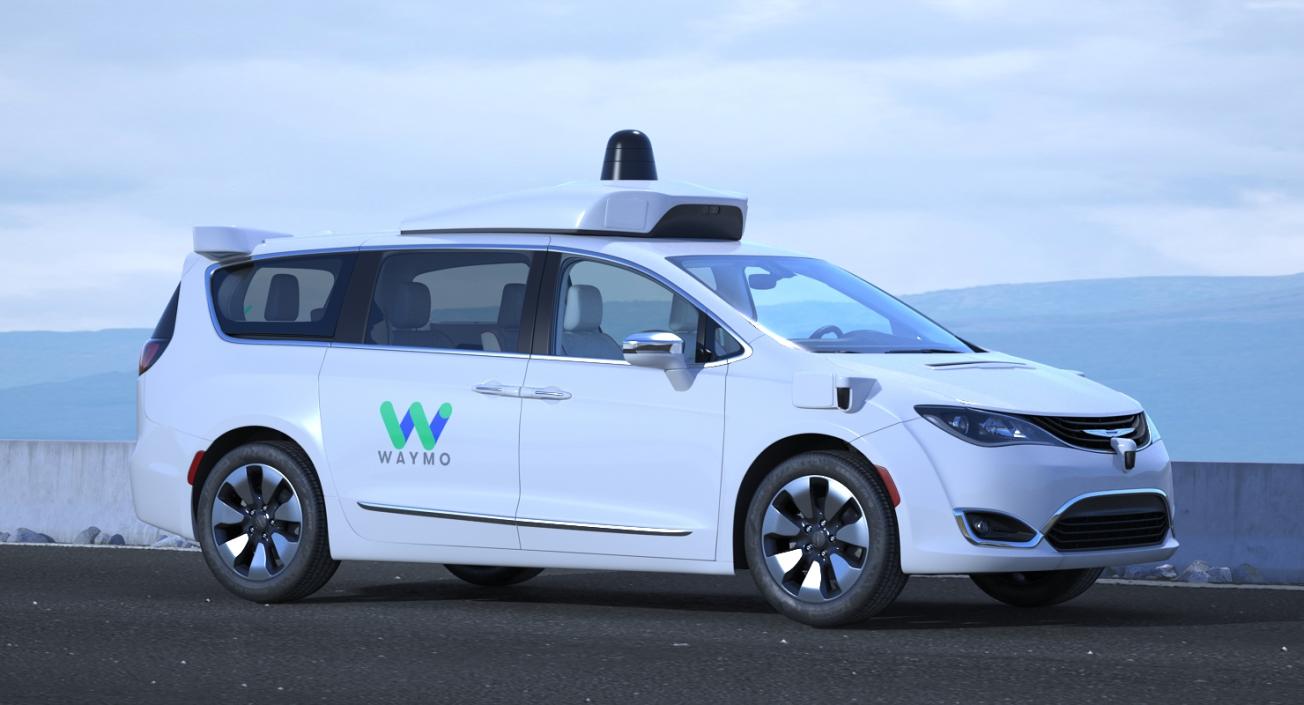 3D Self Driving Minivan Waymo NAIAS 3 Rigged