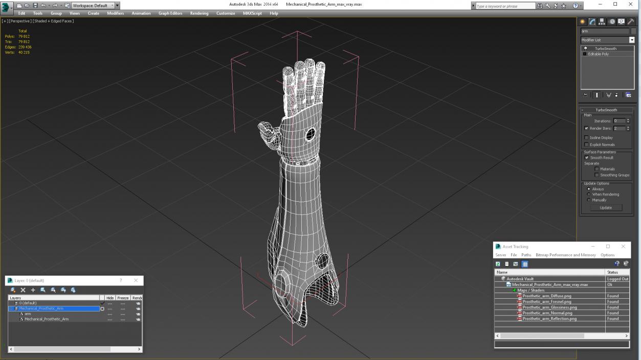 3D model Mechanical Prosthetic Arm