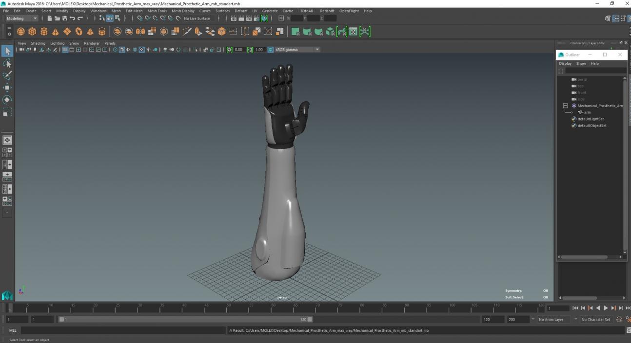 3D model Mechanical Prosthetic Arm