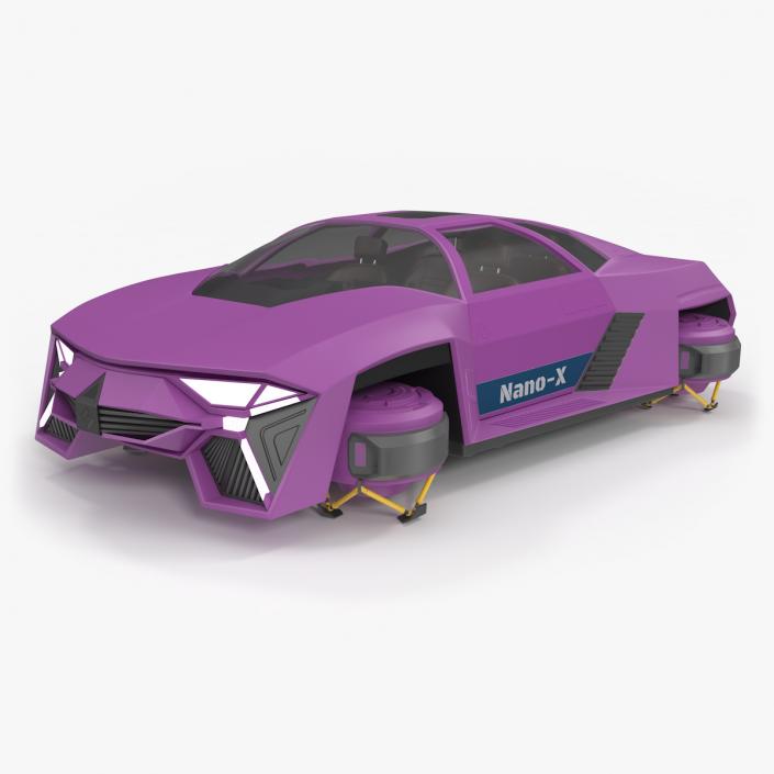 3D Purple Hover Car