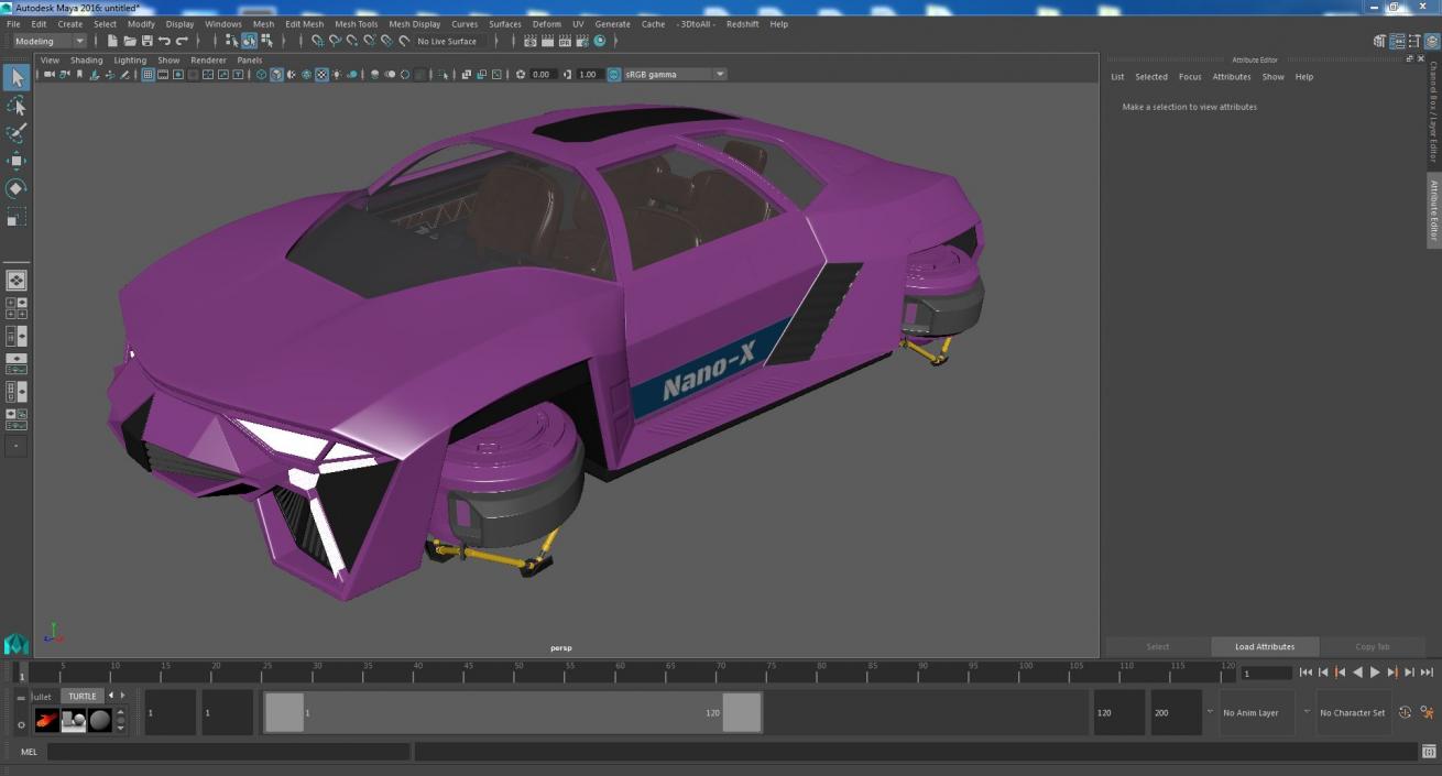 3D Purple Hover Car