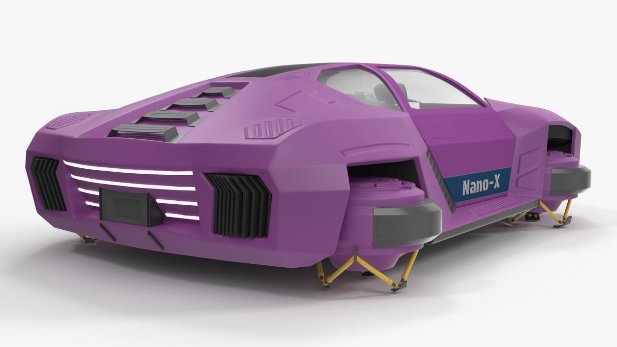 3D Purple Hover Car