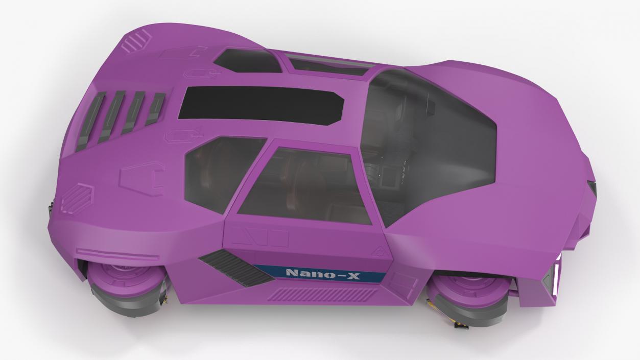 3D Purple Hover Car