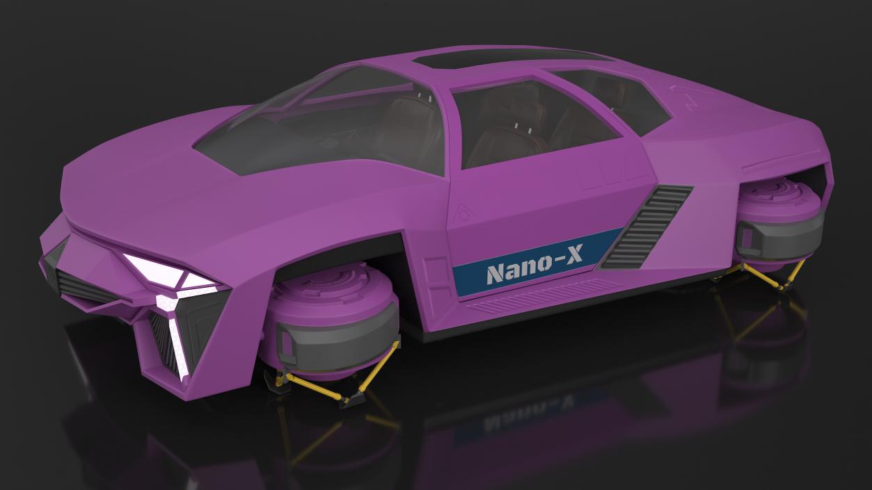 3D Purple Hover Car