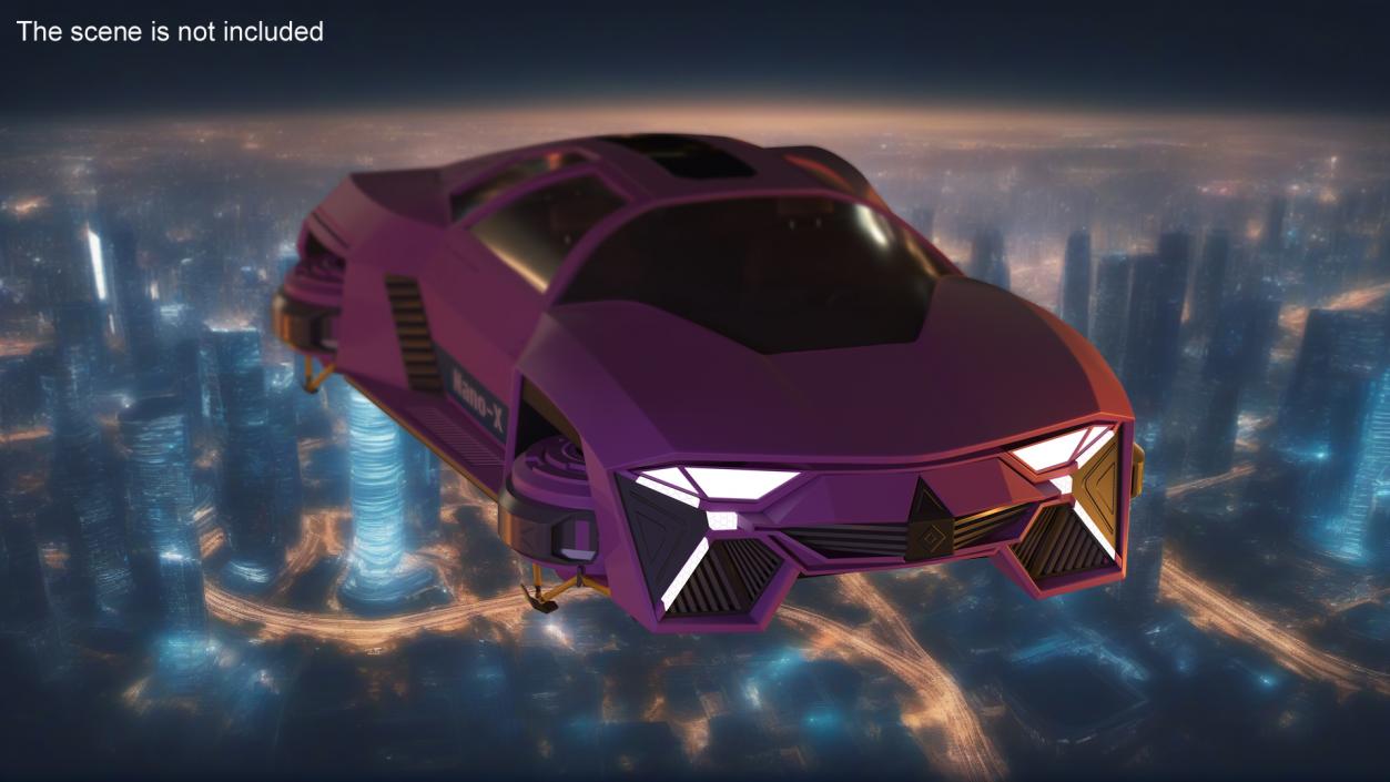 3D Purple Hover Car