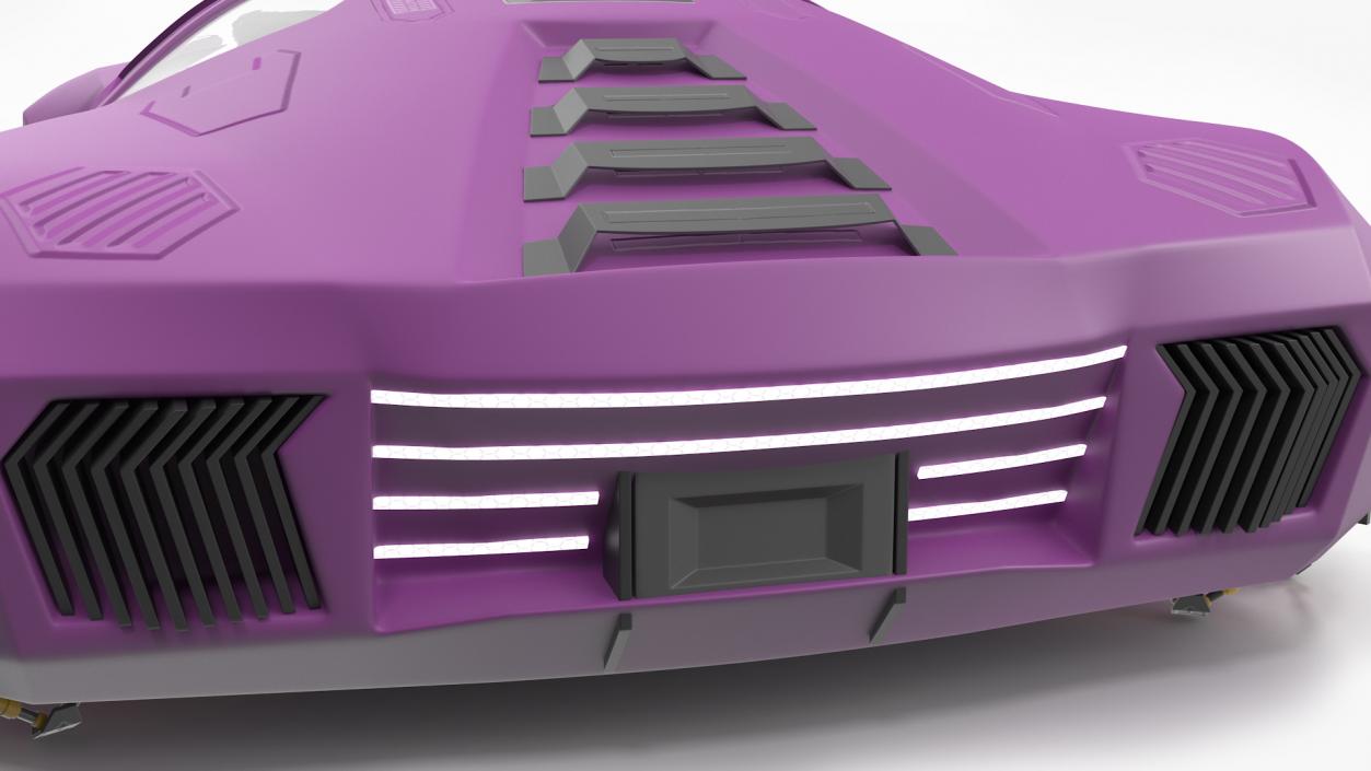 3D Purple Hover Car