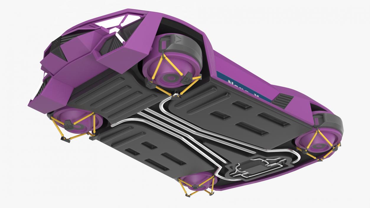 3D Purple Hover Car