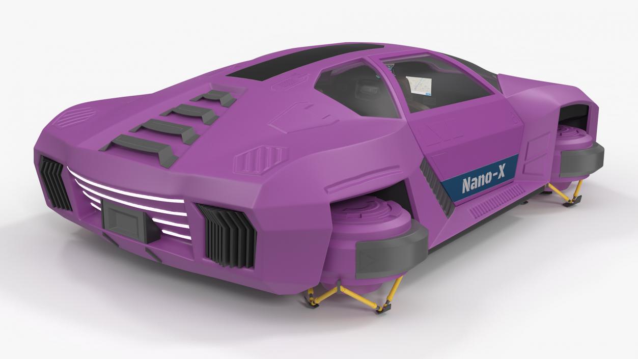 3D Purple Hover Car