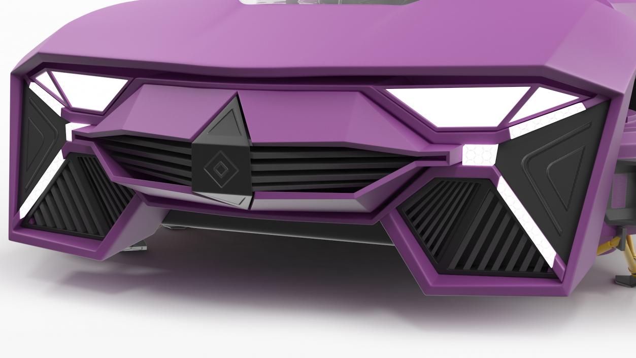 3D Purple Hover Car