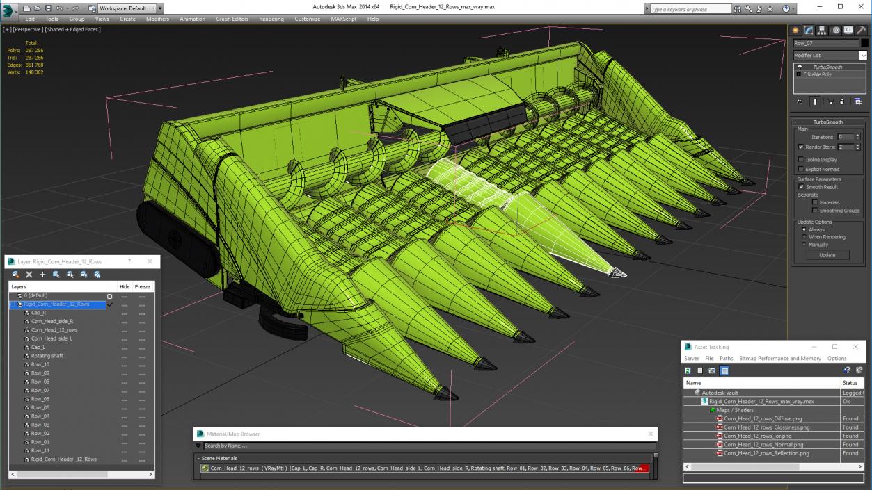 3D model Rigid Corn Header 12 Rows