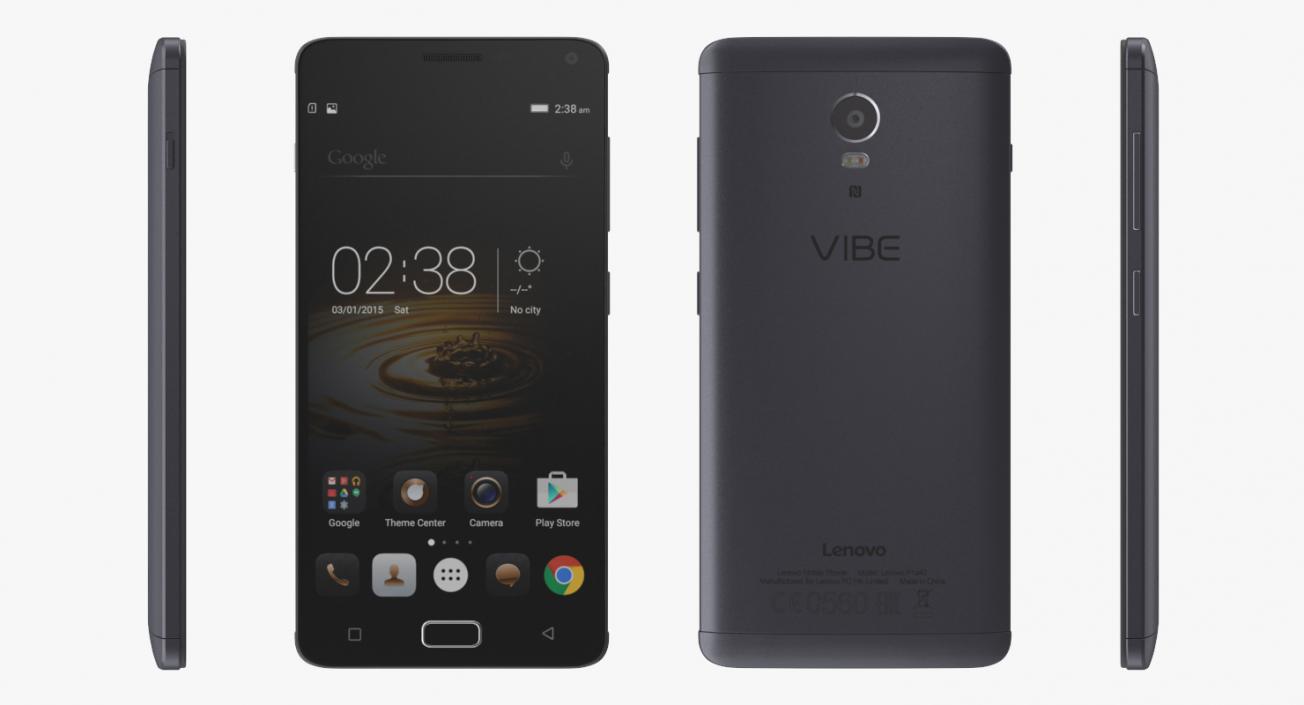 3D Lenovo Vibe P1 Graphite Grey model