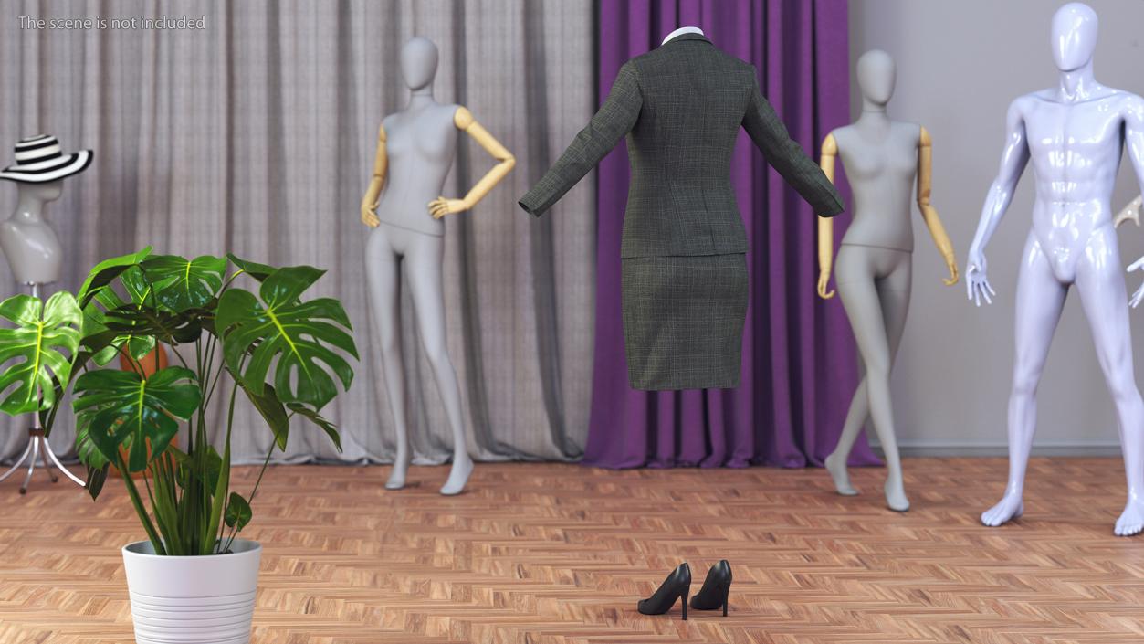 3D Womens Business Suit with High Heels