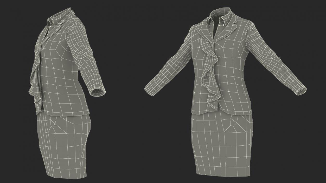 3D Womens Business Suit with High Heels