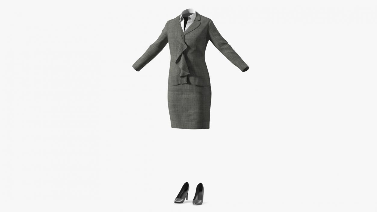 3D Womens Business Suit with High Heels