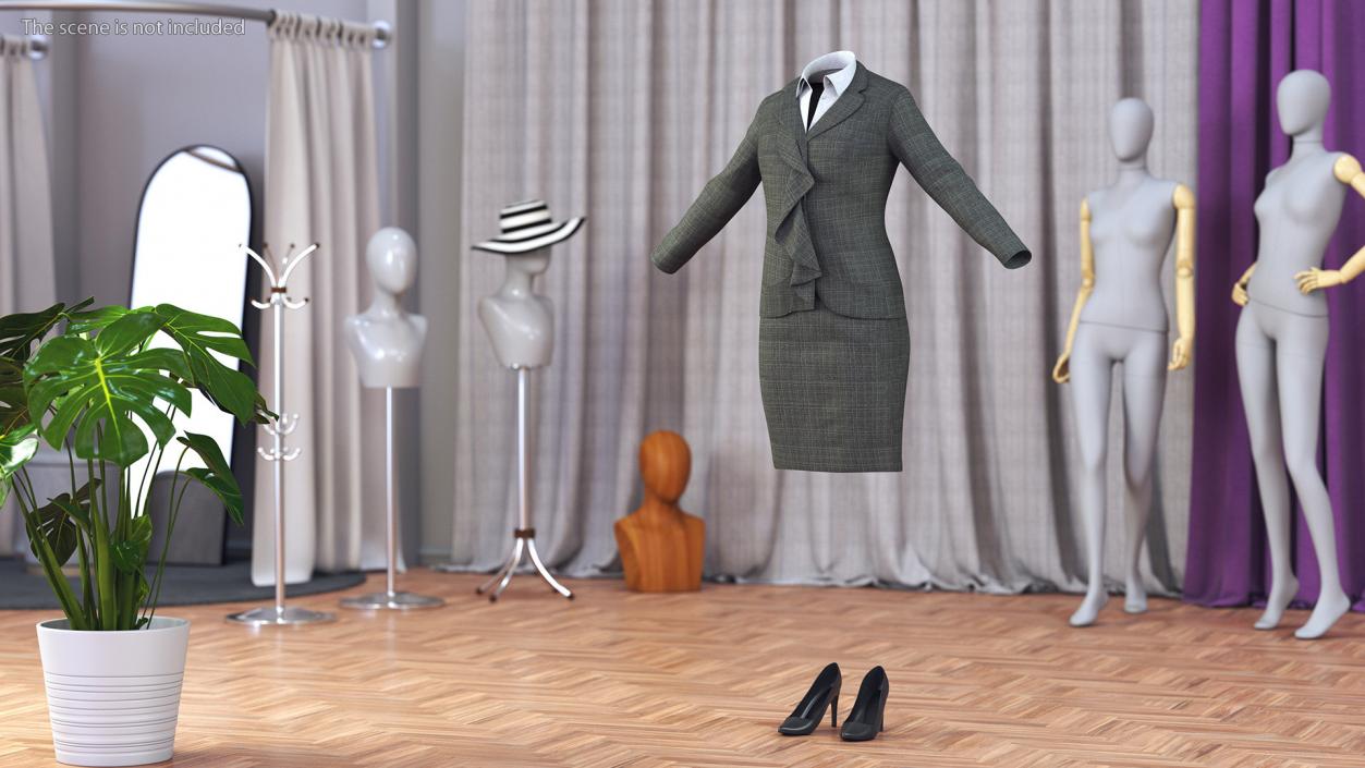 3D Womens Business Suit with High Heels