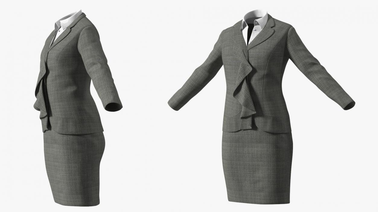 3D Womens Business Suit with High Heels