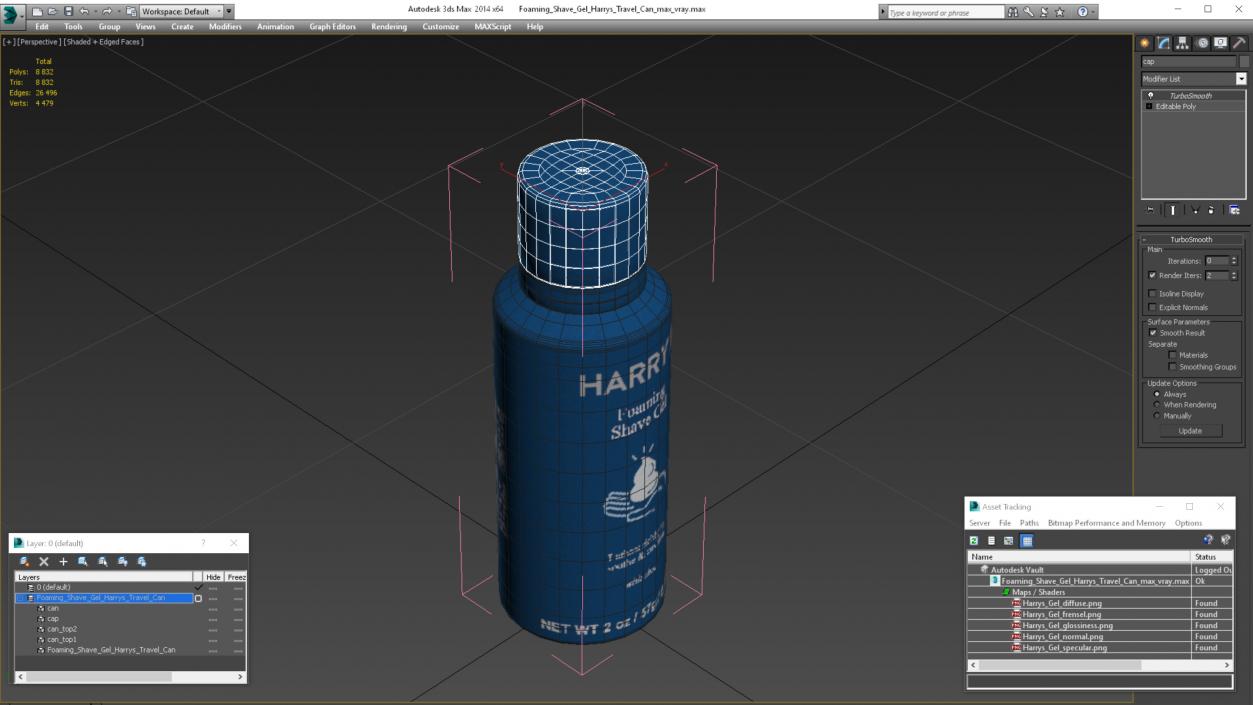 3D model Foaming Shave Gel Harrys Travel Can