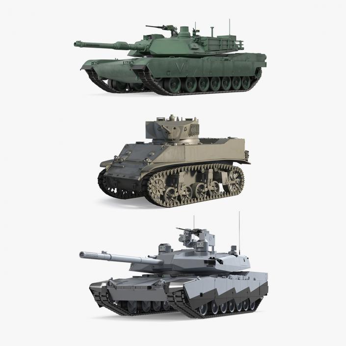 3D Rigged US Tanks Collection 2 model