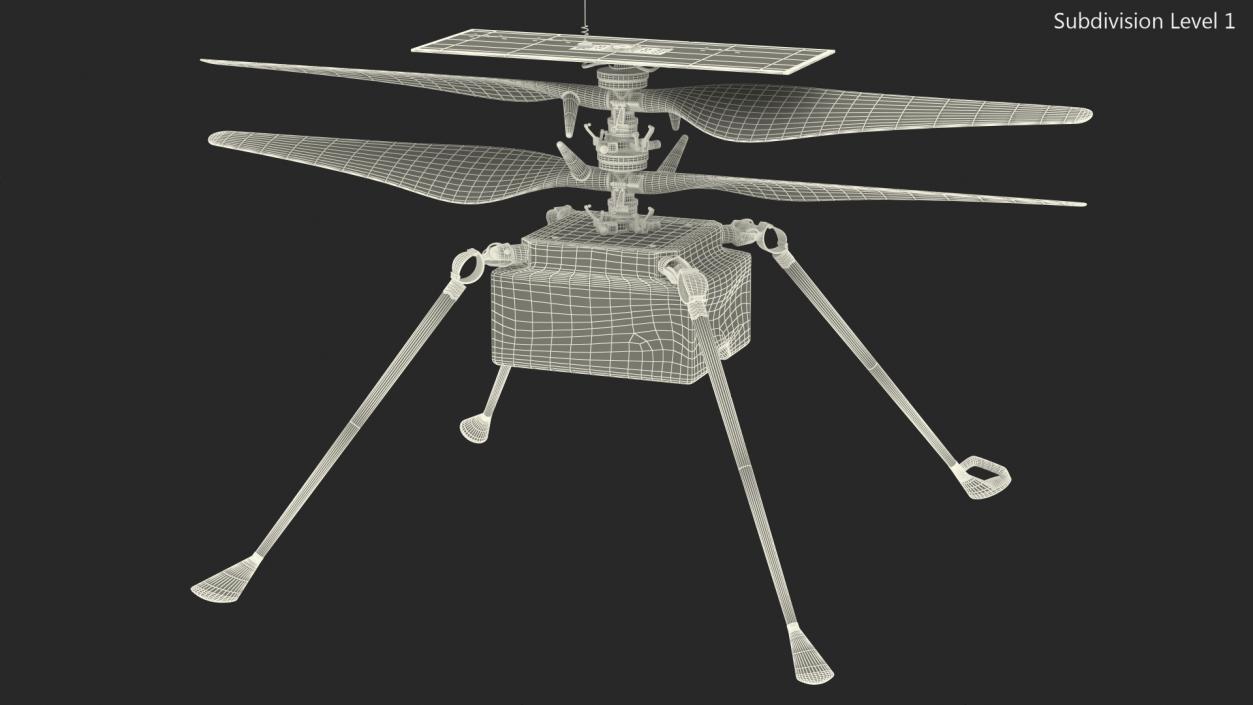 3D NASA Ingenuity Mars Helicopter Dusty