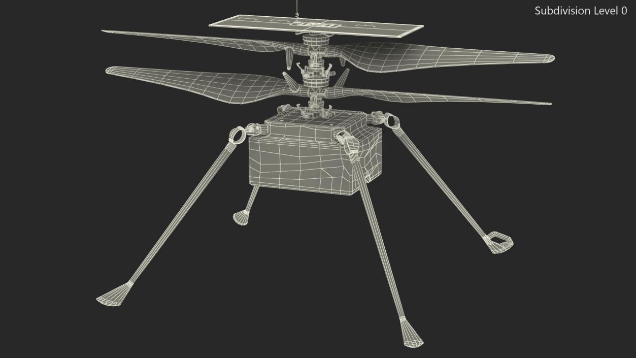 3D NASA Ingenuity Mars Helicopter Dusty