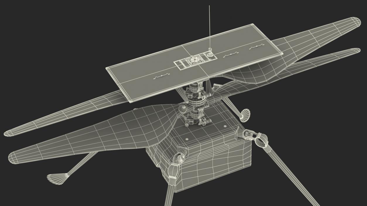 3D NASA Ingenuity Mars Helicopter Dusty