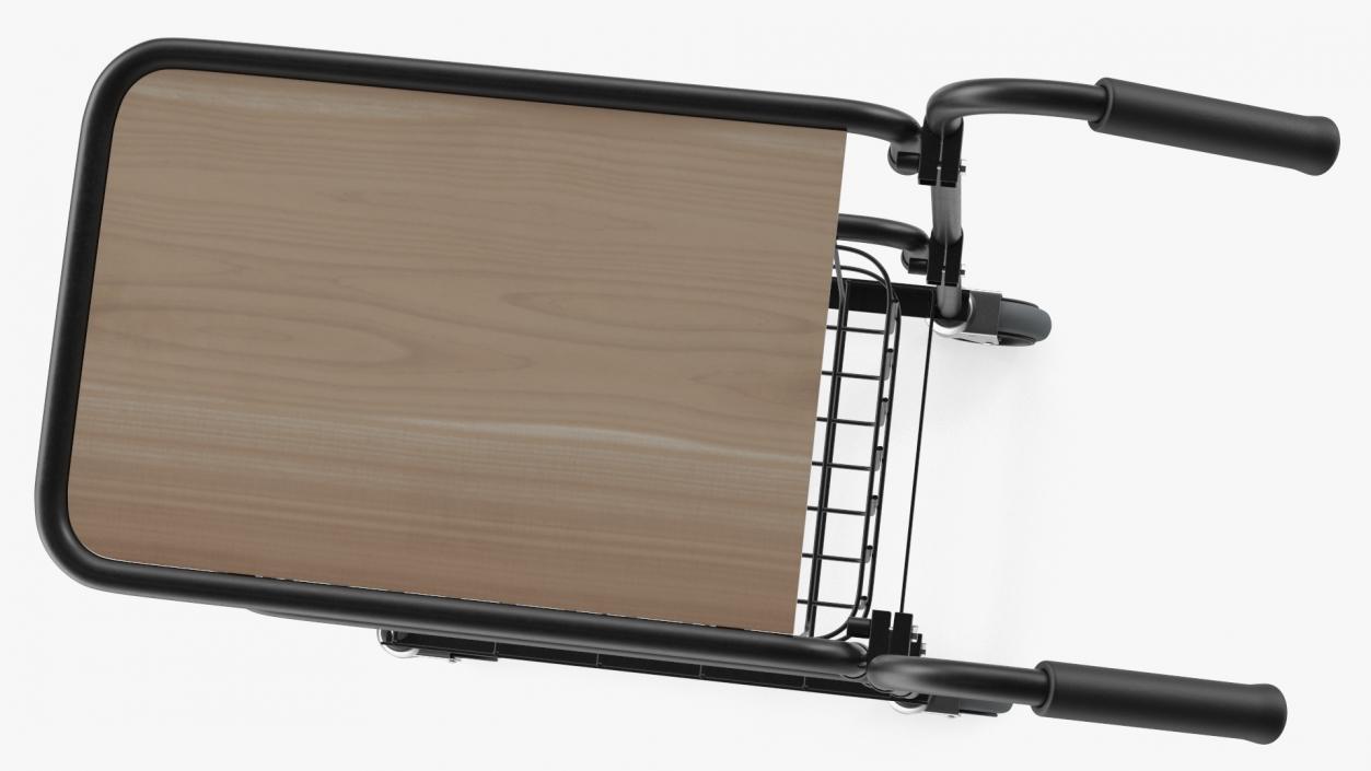 3D model Mini Trolley with Shelf and Basket Black