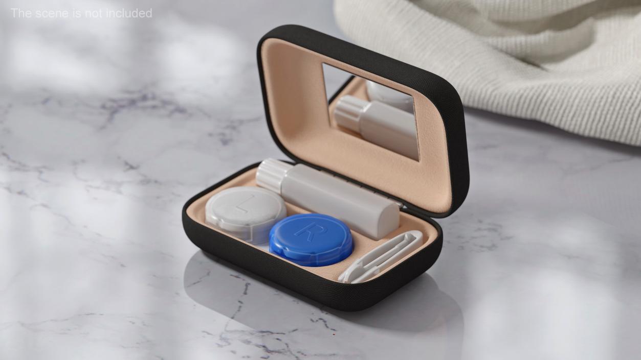 3D model Travel Contact Lens Case Black