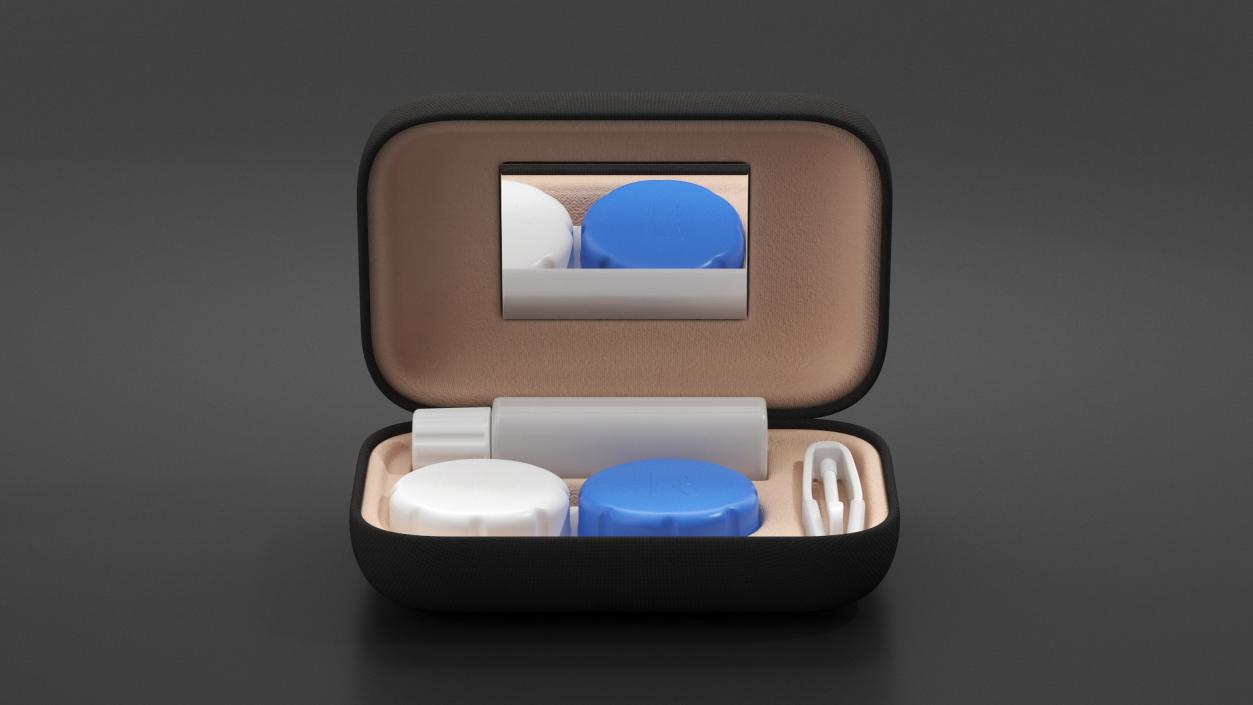 3D model Travel Contact Lens Case Black