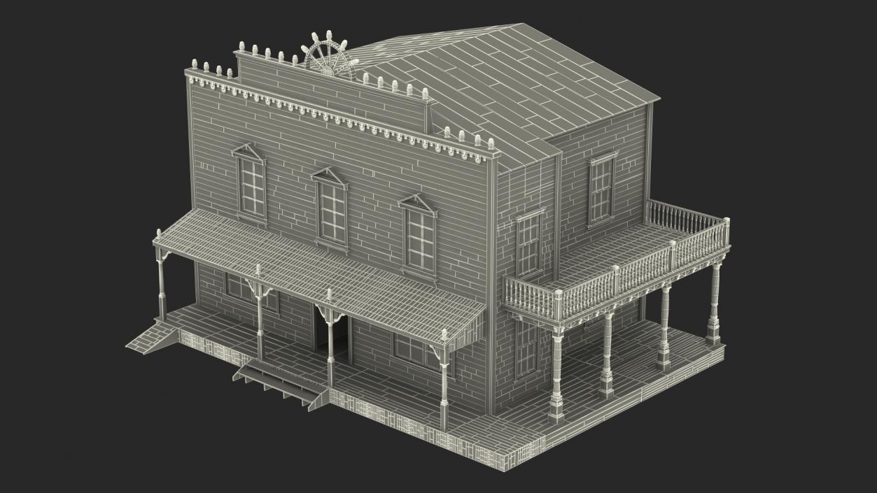 Saloon Building from Old West 3D model