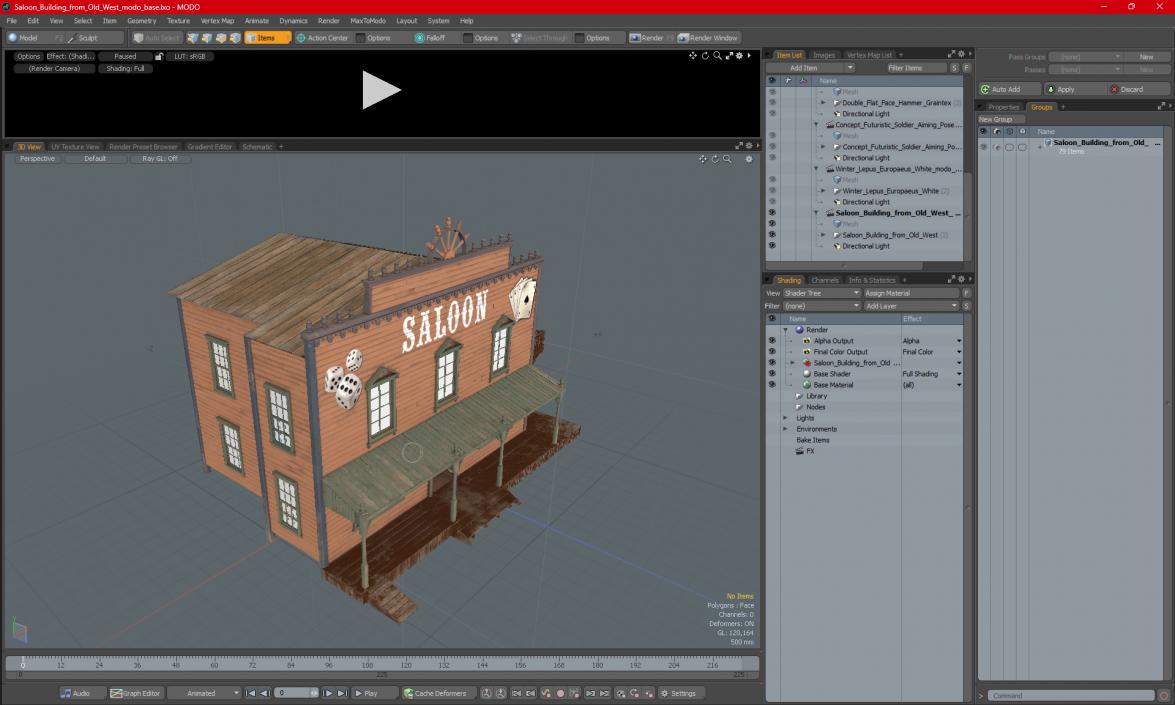 Saloon Building from Old West 3D model