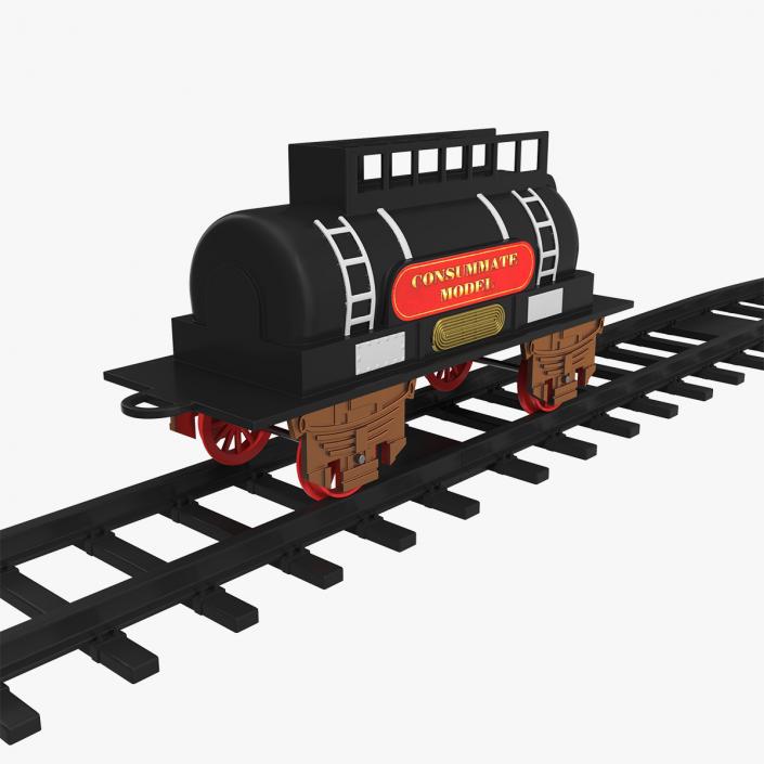 3D model Toy Train Tank with Rails