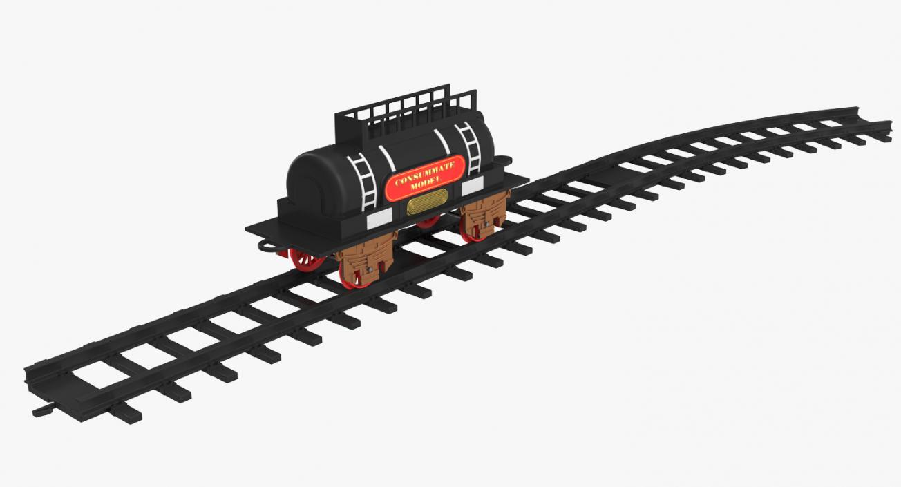 3D model Toy Train Tank with Rails