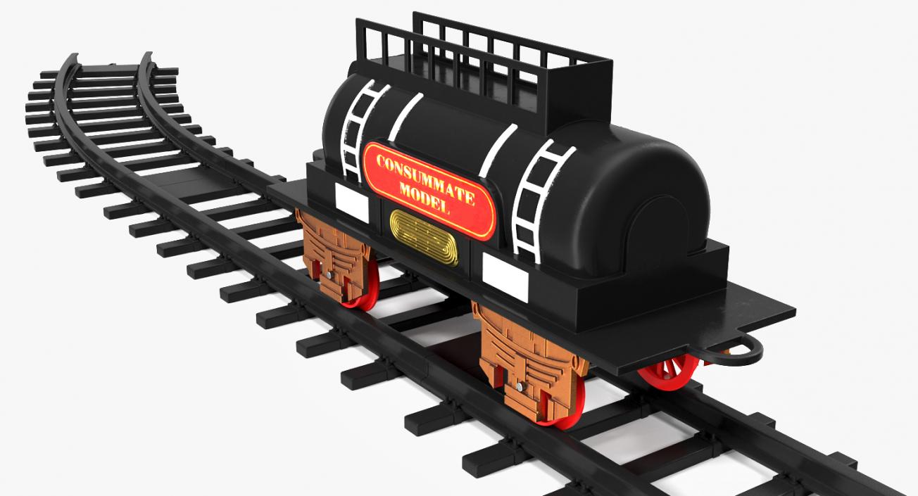 3D model Toy Train Tank with Rails