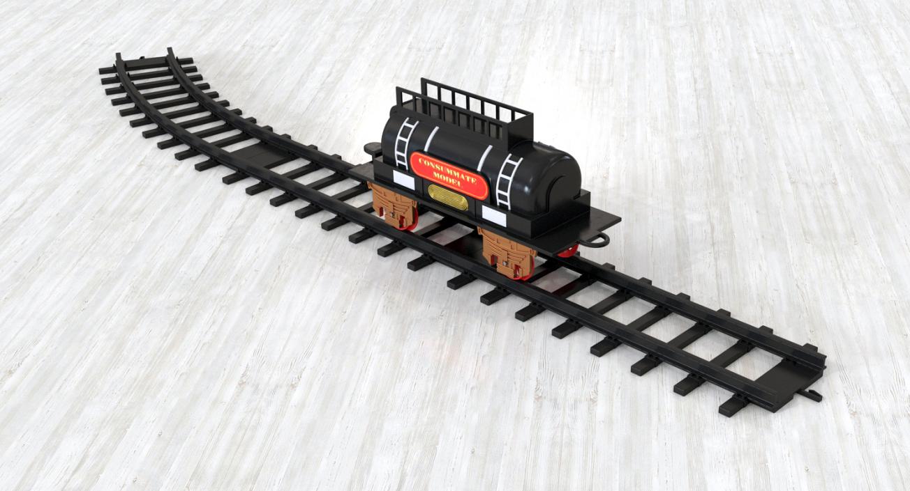 3D model Toy Train Tank with Rails