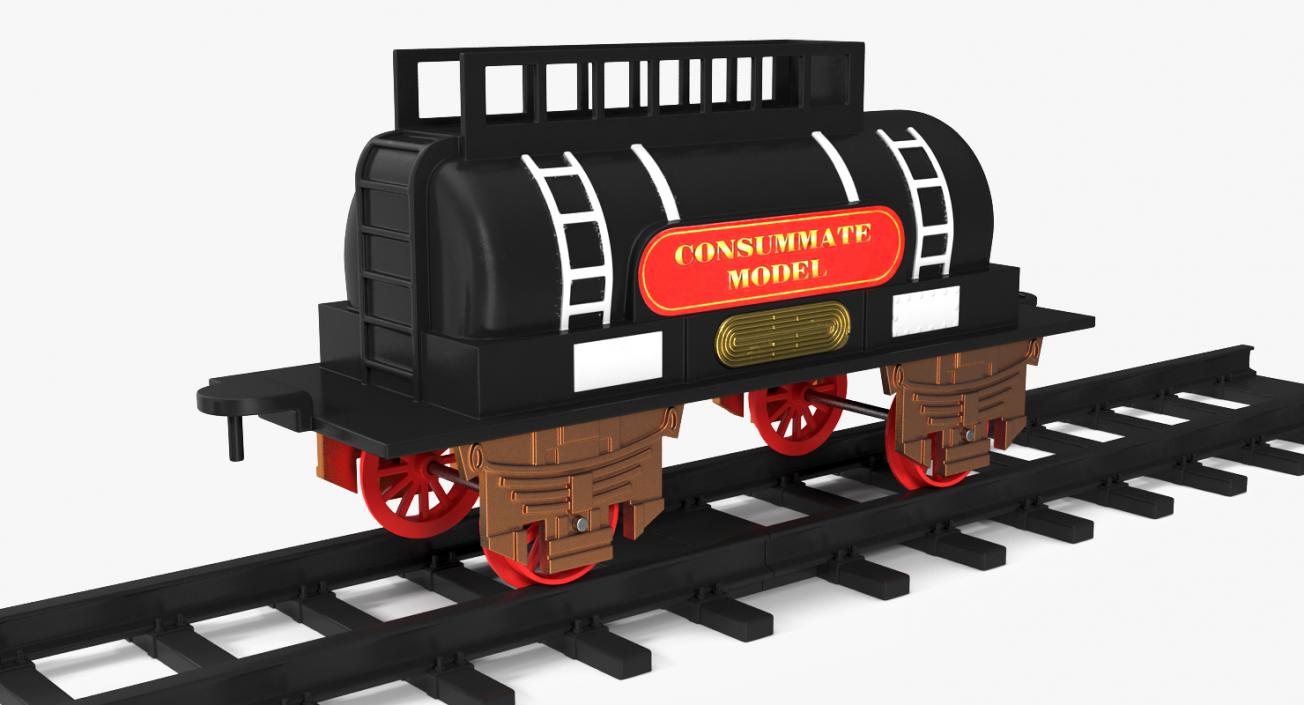 3D model Toy Train Tank with Rails