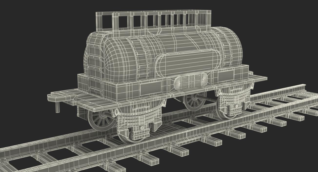 3D model Toy Train Tank with Rails