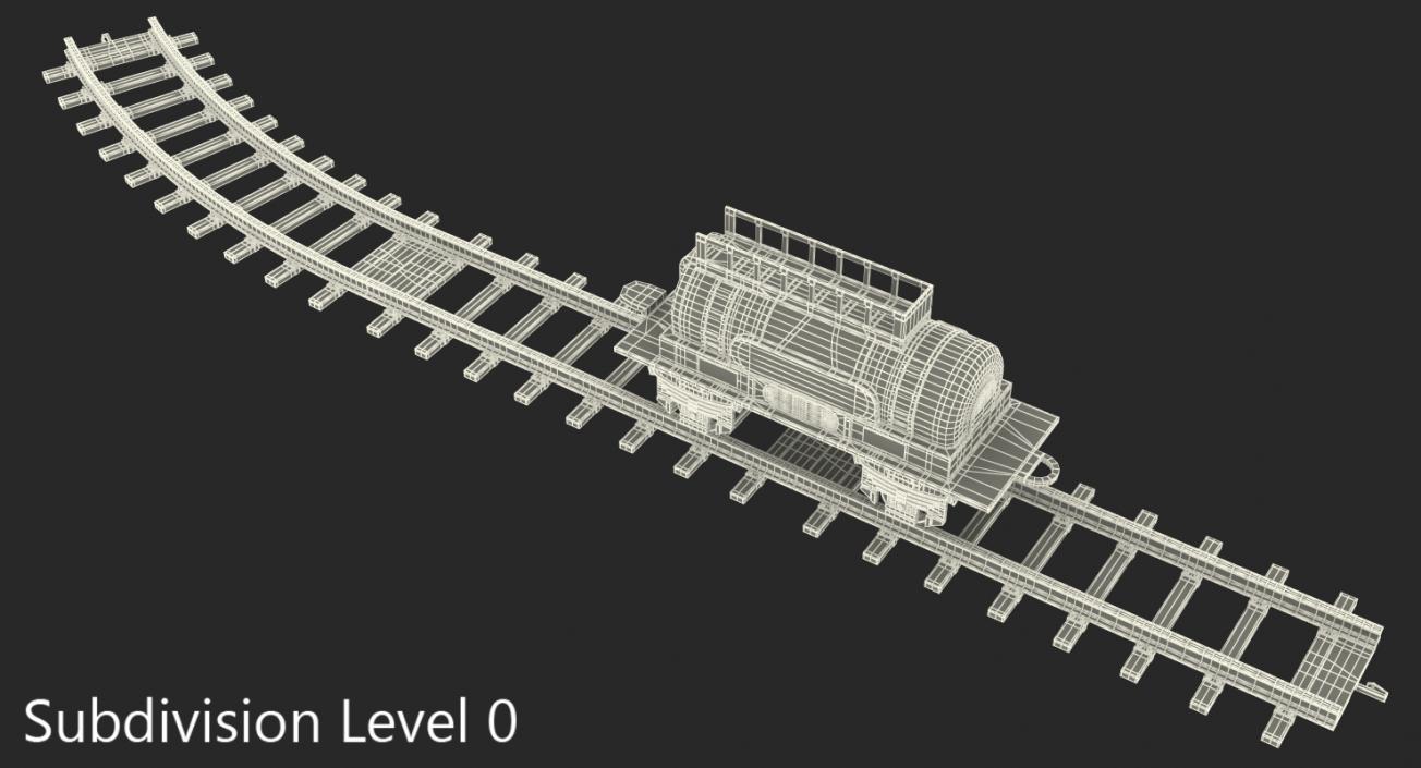 3D model Toy Train Tank with Rails