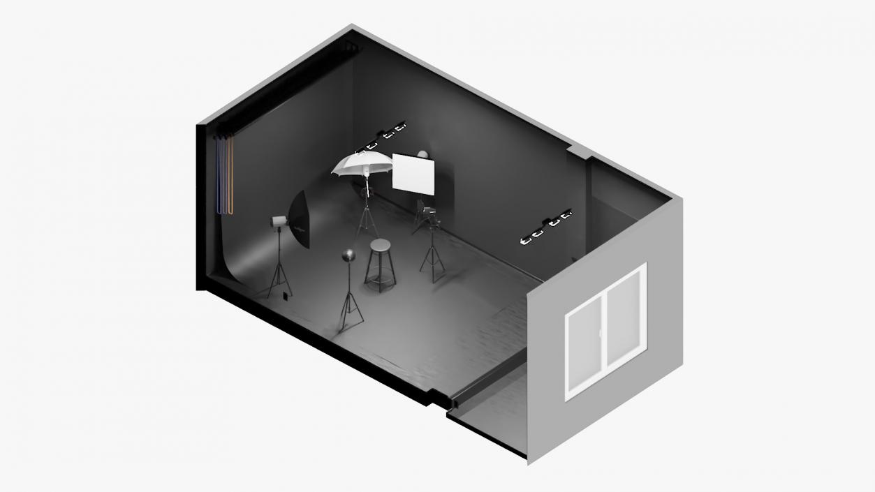 Black Interior Photo Studio 3D