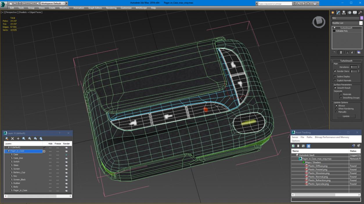 3D Pager in Case model