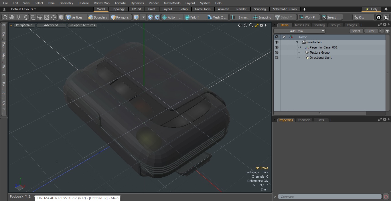 3D Pager in Case model