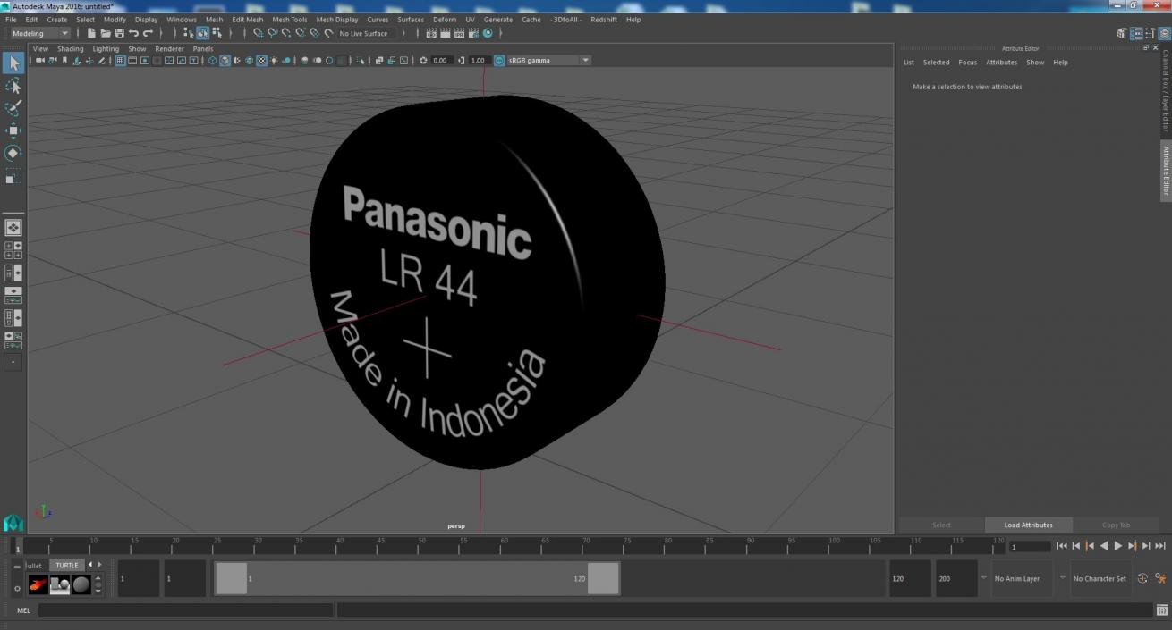 Button Cell Battery Panasonic LR44 3D model