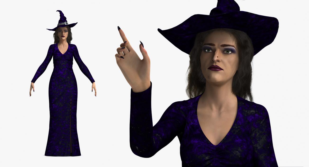 3D Witch Woman Rigged model