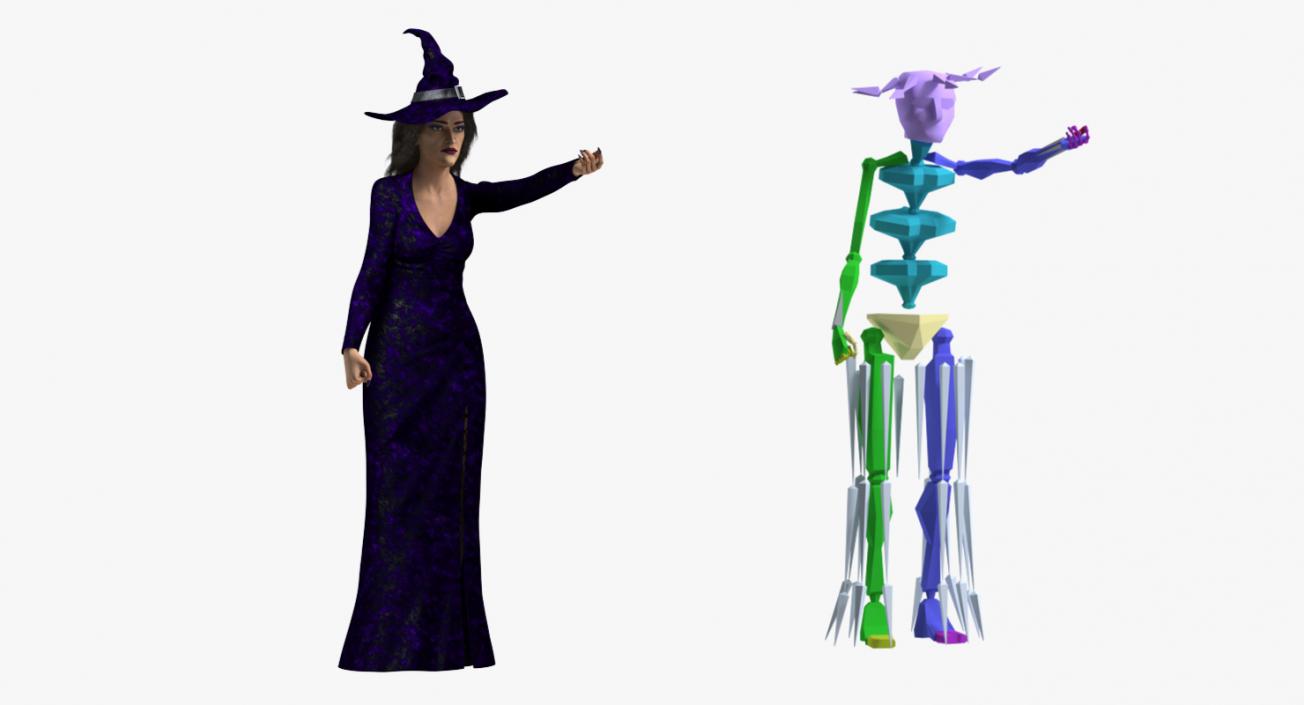 3D Witch Woman Rigged model