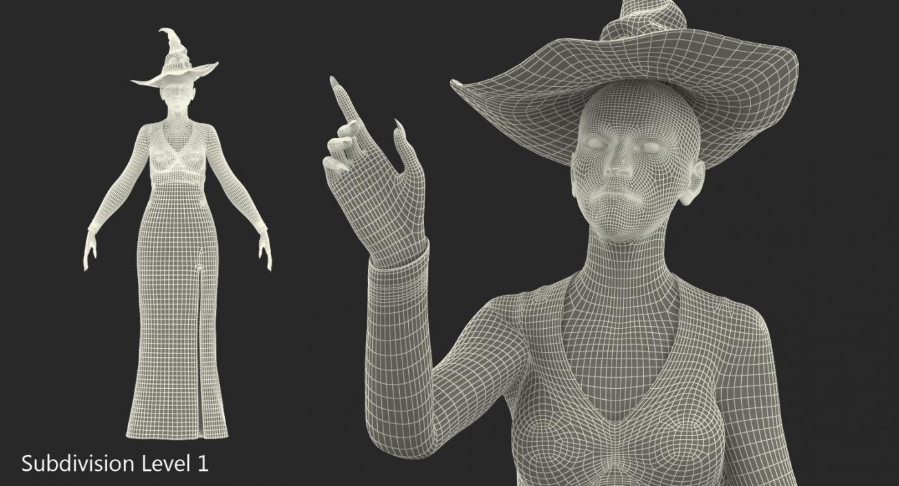 3D Witch Woman Rigged model