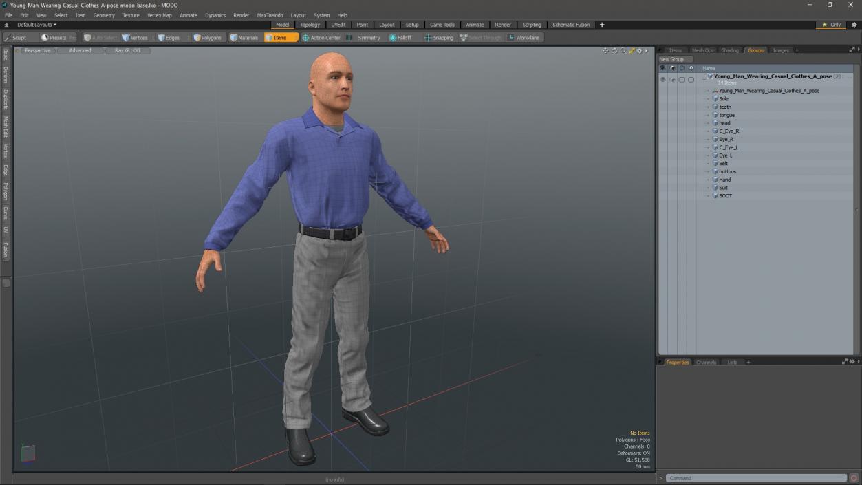 Young Man Wearing Casual Clothes A-pose 3D model